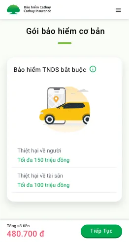 Khách hàng lựa chọn gói bảo hiểm xe ô tô trực tuyến
