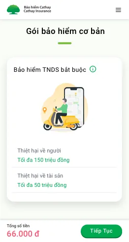 Khách hàng lựa chọn gói bảo hiểm TNDS bắt buộc cho xe máy phù hợp.